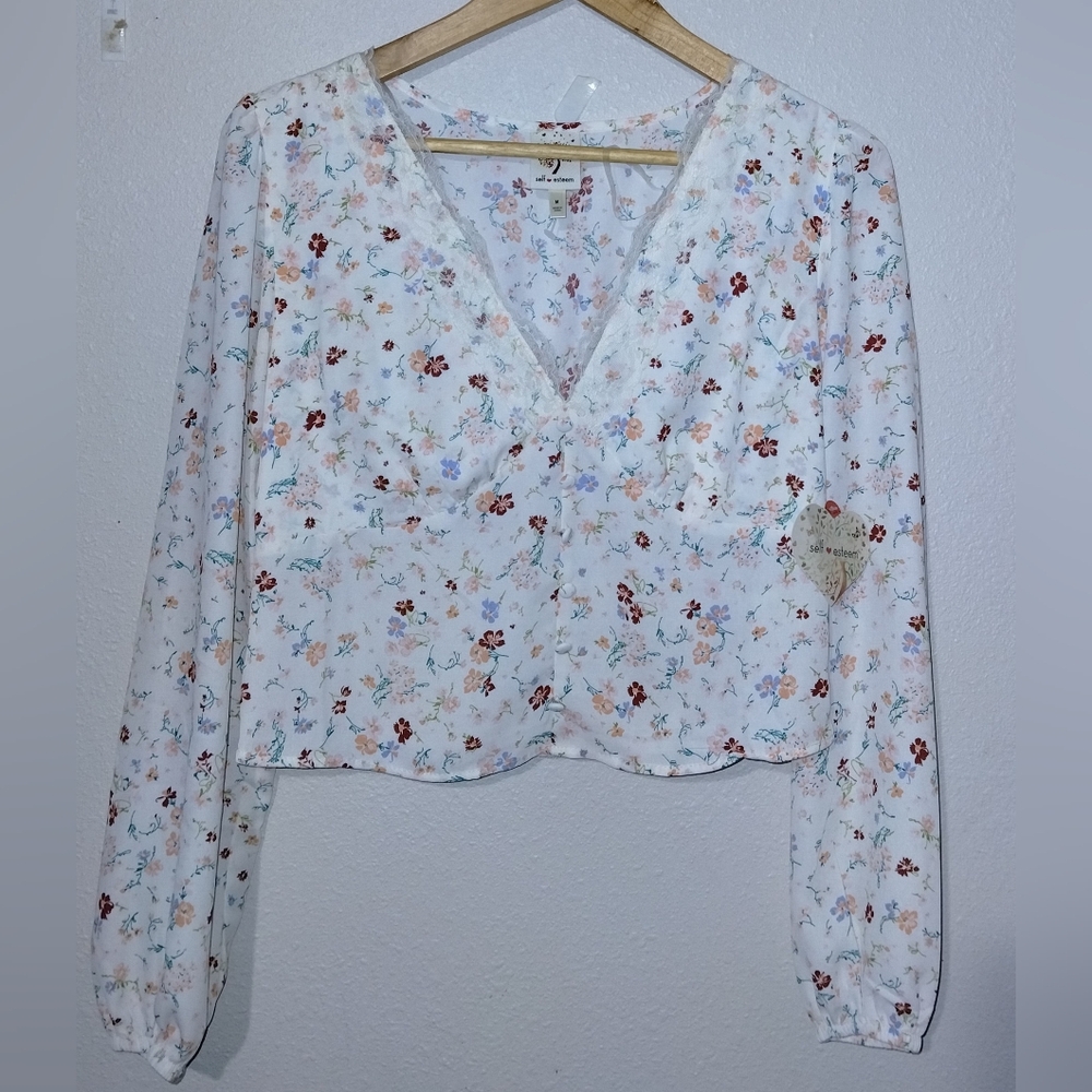 Women's long sleeve blouse , medium size floral design